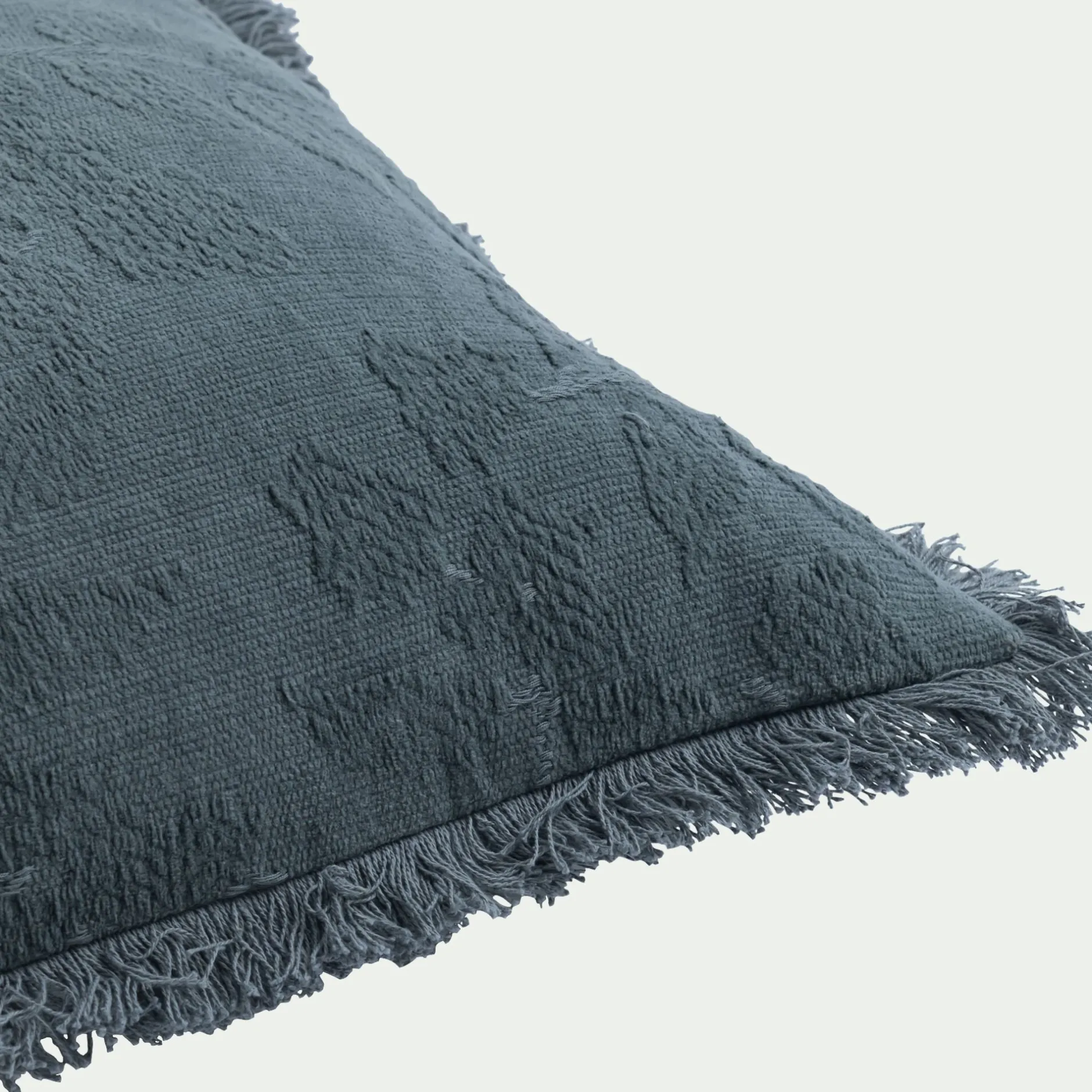 Coussin*alinea Coussin en coton motif feuille en tissage jacquard finition franges 40x60cm - eucalyptus Vert