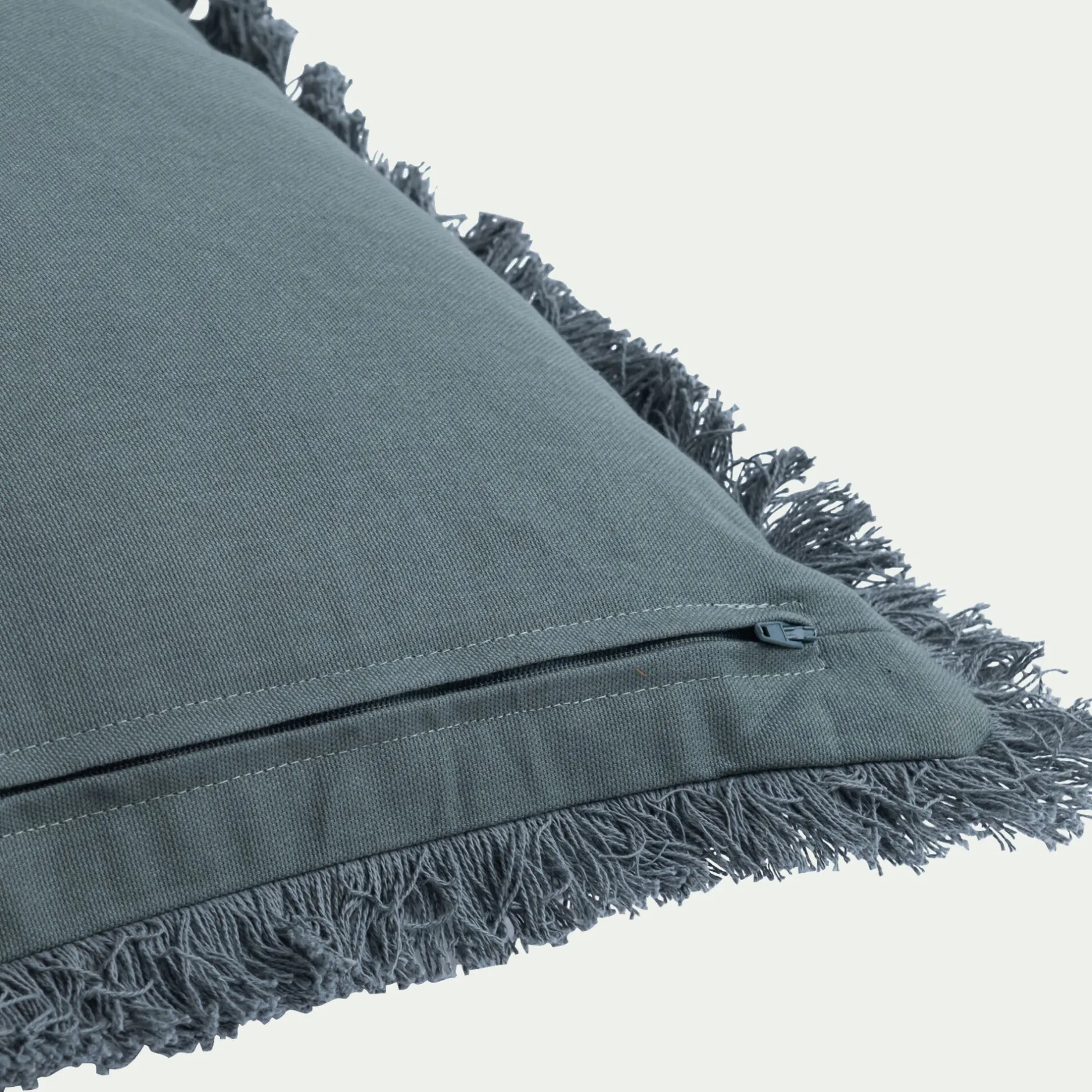 Coussin*alinea Coussin en coton motif feuille en tissage jacquard finition franges 40x60cm - eucalyptus Vert