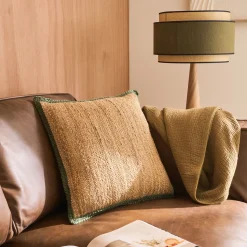 Coussin*alinea coussin en jute avec finition liseré 45x45cm - Naturel