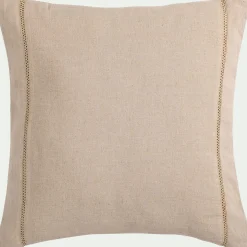 Coussin*alinea Coussin en lin et coton finition liseré 45x45cm - Beige