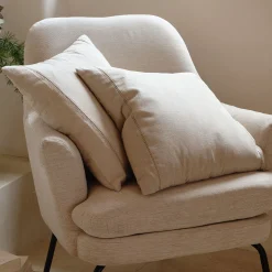 Coussin*alinea Coussin en lin et coton finition liseré 45x45cm - Beige