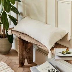 Coussin*alinea Coussin en lin finition pompons 30x80cm - ventoux Blanc