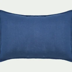 Coussin*alinea Coussin en lin lavé finition surpiqure 40x60cm - Bleu