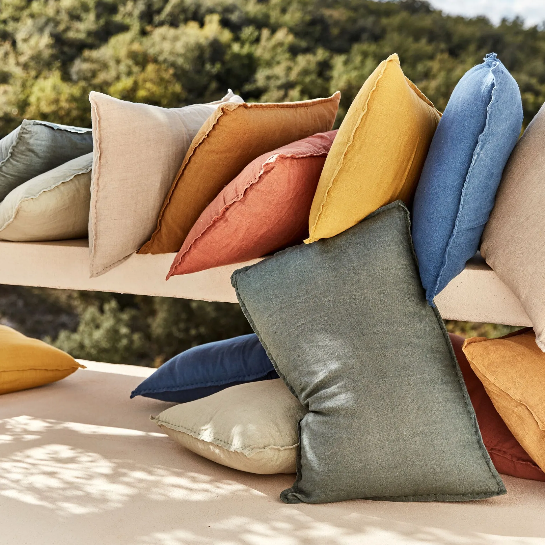 Coussin*alinea Coussin en lin lavé 45x45cm - brun rustrel Marron