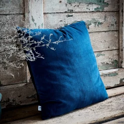 Coussin*alinea Coussin en velours de coton - figuerolles 45x45cm Bleu