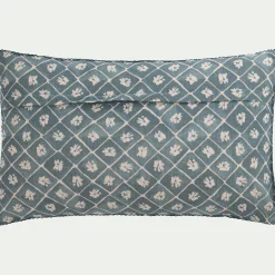Coussin*alinea Coussin finition croquet en coton 30x50cm - Bleu