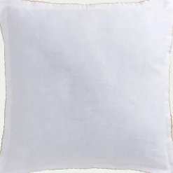 Coussin*alinea Coussin finition croquet en lin et coton 45x45cm - Blanc