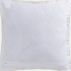 Coussin*alinea Coussin finition croquet en lin et coton 45x45cm - Blanc