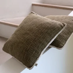 Coussin*alinea Coussin finition passepoil en coton 45x45cm - Vert