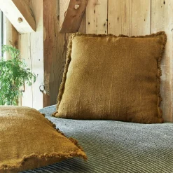 Coussin*alinea Coussin frangé en lin 45x45cm - brun alep Marron