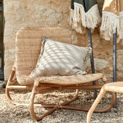 Coussin*alinea Coussin frangé en lin 45x45cm - Naturel