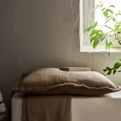 Coussin*alinea Coussin frangé en lin 50x70cm - Naturel