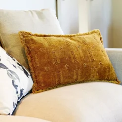 Coussin*alinea Coussin frangé en velours 30x50cm - brun alep Marron