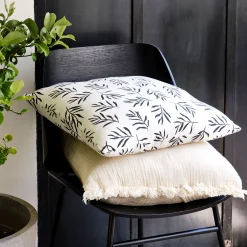 Coussin*alinea Coussin motif Aloyse en coton 45x45cm - noir et Blanc