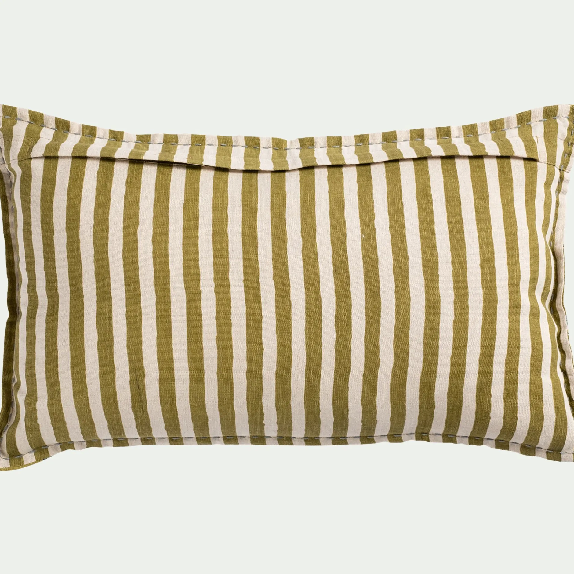 Coussin*alinea Coussin motif dépareillé en lin et coton 30x50cm - Vert