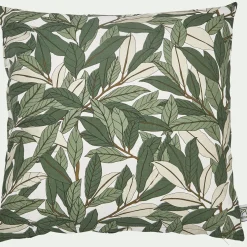 Coussin*alinea Coussin motif Laurier en coton - vert 40x40cm