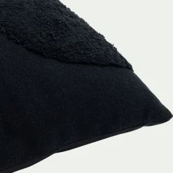 Coussin*alinea Coussin motifs laineux en coton 45x45cm - Noir