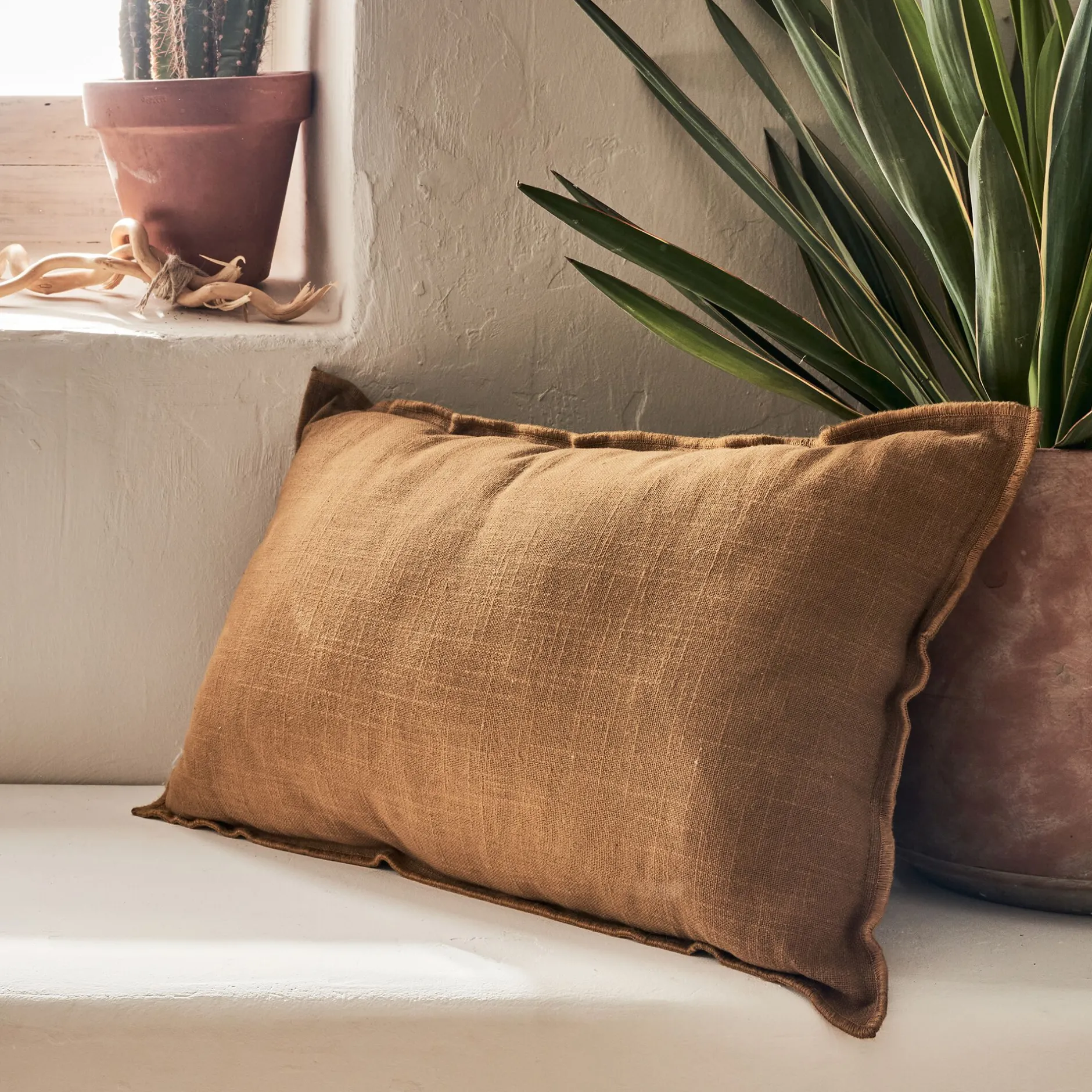 Coussin*alinea Coussin point de bourdon en coton 30x50cm - brun alep Marron