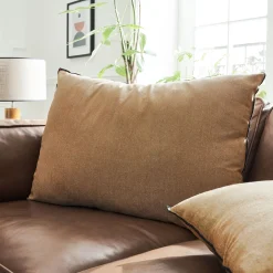 Coussin*alinea Coussin points bourdon en coton - brun alep 50x70cm Marron