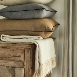 Coussin*alinea Coussin points bourdon en coton - ardoise 45x45cm Gris