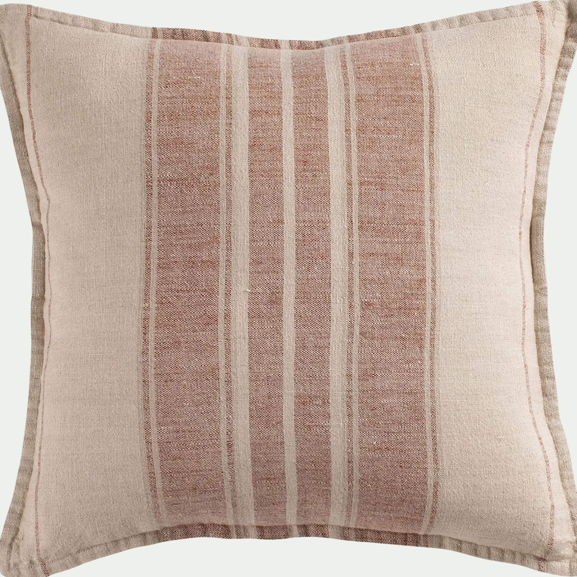 Coussin*alinea Coussin rayé en lin 45x45cm - Rouge