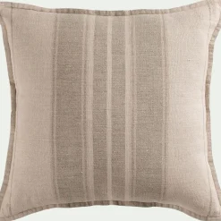 Coussin*alinea Coussin rayé en lin 45x45cm - Vert