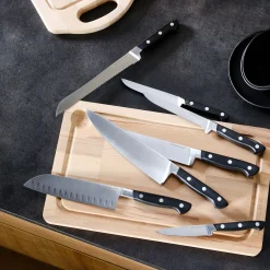 Couvert De Table*alinea Couteau à steak forgé avec lame 12cm en inox - Noir