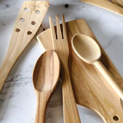 Couvert De Service*alinea Couverts à salade en bois d'olivier Bois clair