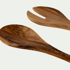 Couvert De Service*alinea Couverts à salade en bois d'olivier - Bois foncé