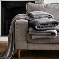 Plaid|Couvre-Lit*alinea Couvre lit effet polaire- ardoise 180x220cm Gris