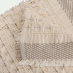 Plaid*alinea Couvre-lit en coton 130x170cm points fantaisies - écru Blanc