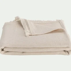 Couvre-Lit*alinea Couvre-lit en coton 130x170cm point ajouré - écru Blanc