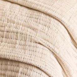 Couvre-Lit*alinea Couvre-lit matelassé en coton surpiqué 230x250cm - écru Blanc