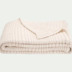 Couvre-Lit*alinea Couvre-lit matelassé en coton surpiqué 230x250cm - écru Blanc