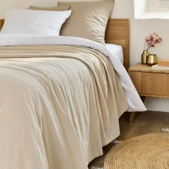 Couvre-Lit*alinea Couvre-lit tissé en coton 230x250cm - roucas Beige