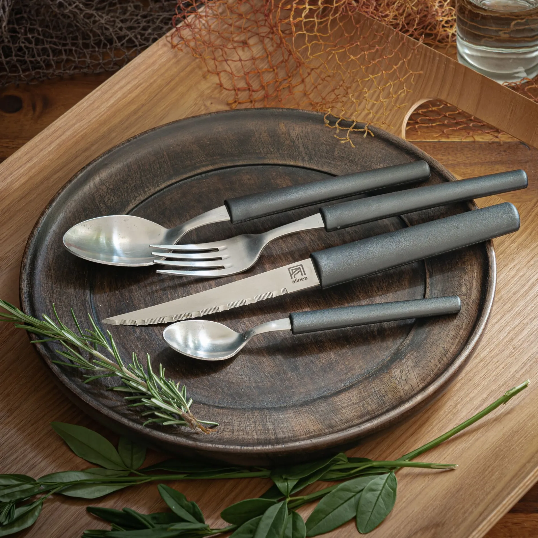 Couvert De Table*alinea Cuillère à soupe en matière végétale 100% recyclable - Noir