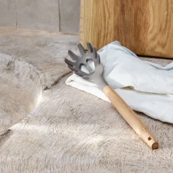 Ustensile De Cuisine|Couvert De Service*alinea Cuillère à spaghettis en bois et silicone - brun terre ombre Marron