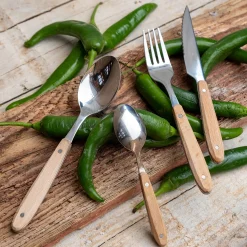 Couvert De Table*alinea Cuillère en inox et manche en bois de hêtre - naturel