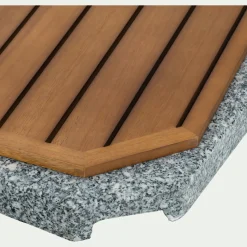 Pieds De Parasol*alinea Dalle de lestage pour pied de parasol en béton et bois 22kg - Naturel