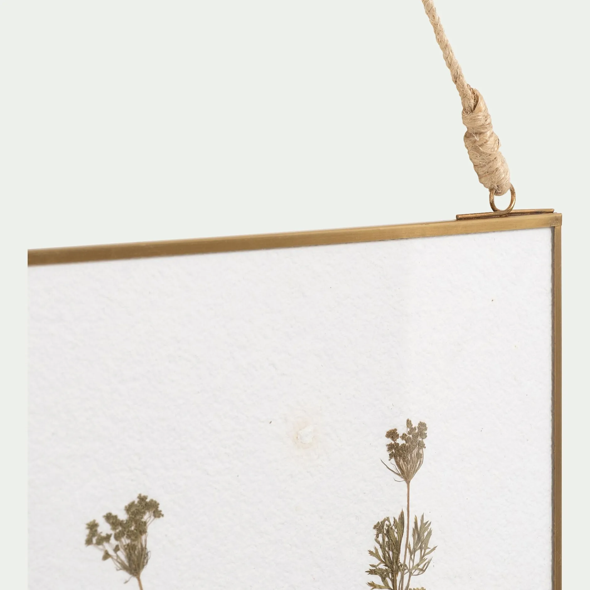 Toile, Tableau Et Affiche*alinea Décoration murale carrée avec fleurs séchés en verre - Doré