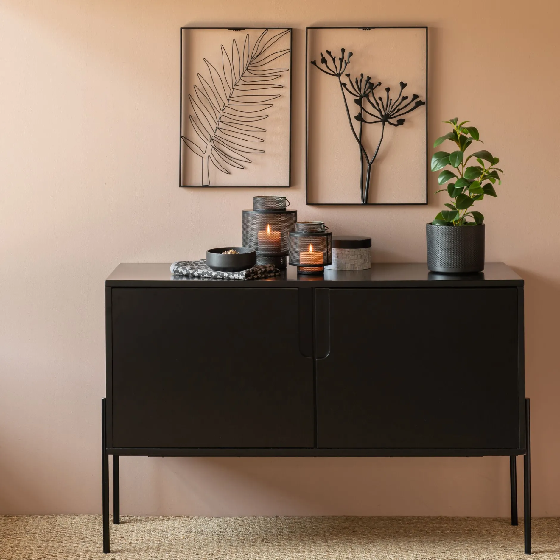 Toile, Tableau Et Affiche*alinea Décoration murale palmier - L50xl34,5cm Noir