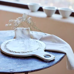 Plateau*alinea Dessous de plat motif végétal en grès D20cm - alpilles Beige