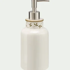 Accessoire De Salle De Bain*alinea Distributeur à savon liquide en grès - Blanc