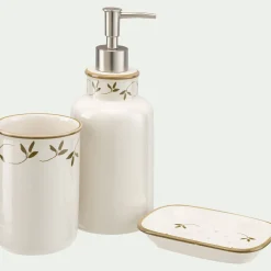 Accessoire De Salle De Bain*alinea Distributeur à savon liquide en grès - Blanc