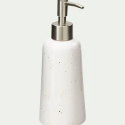 Accessoire De Salle De Bain*alinea Distributeur de savon en céramique mouchetée - ventoux Blanc