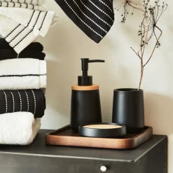 Accessoire De Salle De Bain*alinea Distributeur de savon en polyresine - Noir