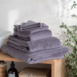 Drap De Bain*alinea Drap de bain bouclette en coton - anthracite 100x150cm Gris