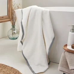 Drap De Bain*alinea Drap de bain brodé en coton - ventoux 100x150cm Blanc