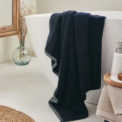 Drap De Bain*alinea Drap de bain brodé en coton - 100x150cm Noir