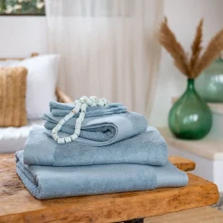 Drap De Bain*alinea Drap de bain en coton peigné - calaluna 100x150cm Bleu